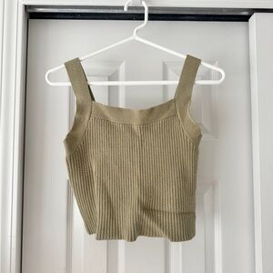 Abercrombie Olive Ribbed Knit Tank Top